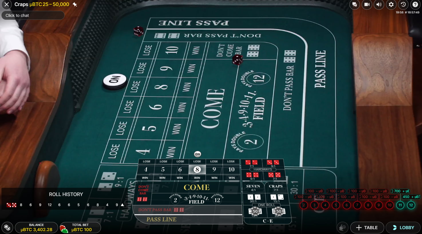Craps By Evolution Gaming
