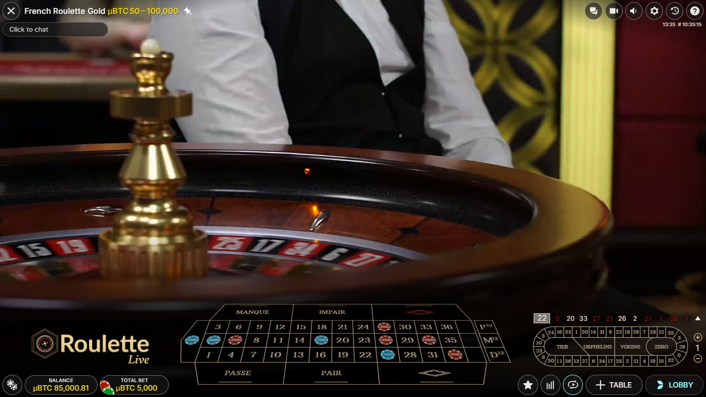 French Roulette Gold By Evolution Gaming