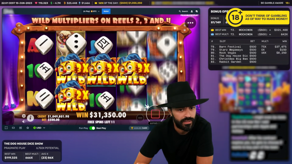 Half a Mil: Roshtein Sets New Personal Record On The Dog House Dice Show